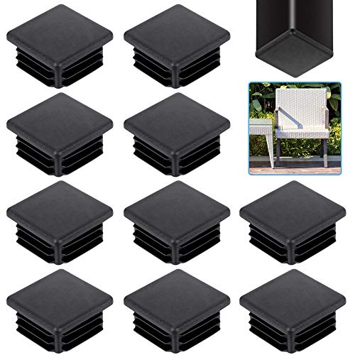 KLYNGTSK 20 Stück Rohrstopfen 30x30mm Pfostenkappen Kunststoff Fußkappen Lamellenstopfen Quadrat Rohrabdeckung Quadratstopfen Schwarze Abdeckkappen für Quadratrohr Vierkantrohr von KLYNGTSK