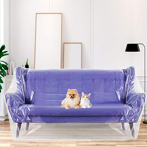 KLYNGTSK 2x3m Transparent Möbel Abdeckung Kunststoff Sofahülle Sofa Staubschutzhülle Wassedichte Möbelhülle Couchhülle Staubschutz Folie für Möbel Sofabezug für Couch Sessel Möbel Renovierung von KLYNGTSK