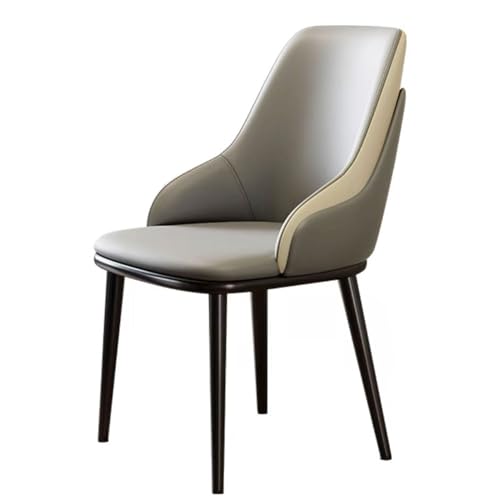 Exquisiter, einzigartiger Esszimmerstuhl aus Leder, 2er-Set, dick gepolsterter Küchenstuhl, Empfangsstuhl mit Metallbeinen, Schlafzimmer-Ankleidestuhl, Esszimmer-/Wohnzimmer-Akzentstuhl, Sessel von KLZUOPT