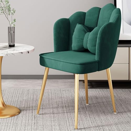 Exquisiter, einzigartiger Esszimmerstuhl aus Samt, 2er-Set, dick gepolsterter Frisiertischstuhl mit Metallbeinen, lässiger Wannenstuhl, Esszimmersessel, Küchenstuhl, Wohnzimmer, Schlafzimmer, Lounge von KLZUOPT