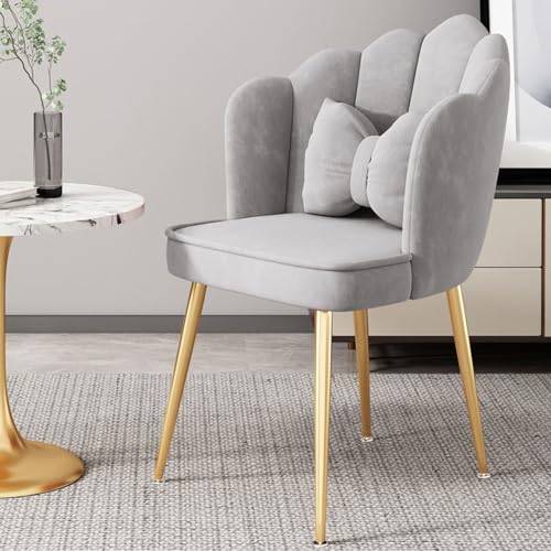 Exquisiter, einzigartiger Esszimmerstuhl aus Samt, 2er-Set, dick gepolsterter Frisiertischstuhl mit Metallbeinen, lässiger Wannenstuhl, Esszimmersessel, Küchenstuhl, Wohnzimmer, Schlafzimmer, Lounge von KLZUOPT
