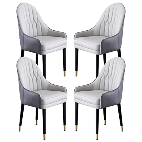 KLZUOPT Exquisite Esszimmerstühle aus Mikrofaser-Leder, 4er-Set mit ergonomischer Rückenlehne und Beinen aus Buchenholz, Küchentheke, Lounge-Empfangsstuhl von KLZUOPT
