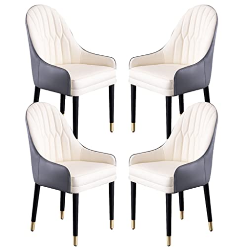 KLZUOPT Exquisite Esszimmerstühle aus Mikrofaser-Leder, 4er-Set mit ergonomischer Rückenlehne und Beinen aus Buchenholz, Küchentheke, Lounge-Empfangsstuhl von KLZUOPT