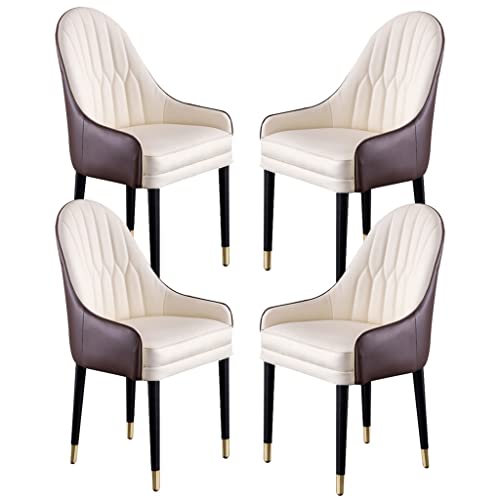 KLZUOPT Exquisite Esszimmerstühle aus Mikrofaser-Leder, 4er-Set mit ergonomischer Rückenlehne und Beinen aus Buchenholz, Küchentheke, Lounge-Empfangsstuhl von KLZUOPT