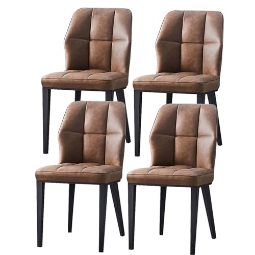 KLZUOPT Exquisite Küchen- und Esszimmerstühle aus PU-Leder, 4er-Set, wasserfester Leder-Seitenstuhl mit Metallbeinen, Küchen- und Wohnzimmer-Lounge-Thekenstühle von KLZUOPT