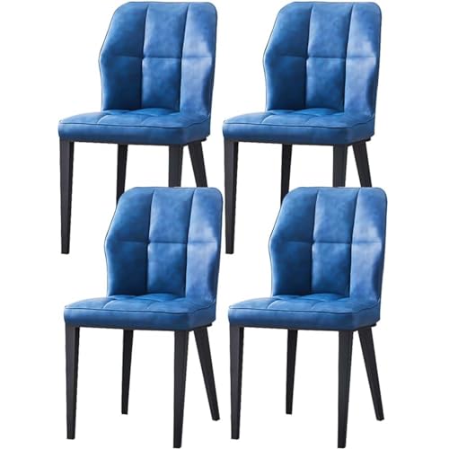 KLZUOPT Exquisite Küchen- und Esszimmerstühle aus PU-Leder, 4er-Set, wasserfester Leder-Seitenstuhl mit Metallbeinen, Küchen- und Wohnzimmer-Lounge-Thekenstühle von KLZUOPT
