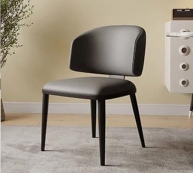 KLZUOPT Exquisiter moderner Esszimmerstuhl für Küche und Wohnzimmer, 2er-Set, Mikrofaser-Leder, moderner Bürostuhl ohne Armlehnen, gepolsterte Rückenlehne, Eckstuhl mit Metallfüßen von KLZUOPT