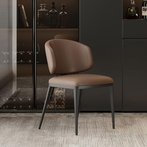 KLZUOPT Exquisiter moderner Esszimmerstuhl für Küche und Wohnzimmer, 2er-Set, Mikrofaser-Leder, moderner Bürostuhl ohne Armlehnen, gepolsterte Rückenlehne, Eckstuhl mit Metallfüßen von KLZUOPT