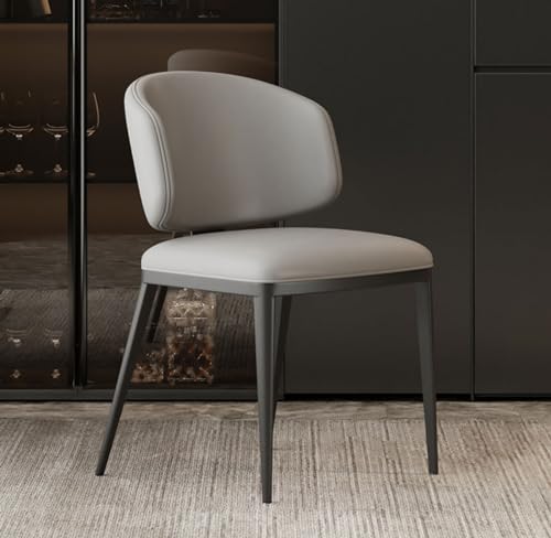 KLZUOPT Exquisiter moderner Esszimmerstuhl für Küche und Wohnzimmer, 2er-Set, Mikrofaser-Leder, moderner Bürostuhl ohne Armlehnen, gepolsterte Rückenlehne, Eckstuhl mit Metallfüßen von KLZUOPT
