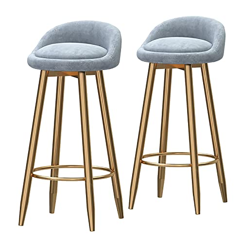 KLZUOPT Luxuriöser Barhocker, Moderne Barhocker aus Samt, 2er-Set mit Rückenlehne, gepolsterte Kücheninsel-Hochstühle, Kneipenstuhl mit Fußstütze für Esszimmer, Küche, Zuhause, Party KLZUOPT Luxuriöser Barhocker, Moderne Barhocker aus Samt, 2er-Set mit Rückenlehne, gepolsterte Kücheninsel-Hochstühle, Kneipenstuhl mit Fußstütze für Esszimmer, Küche, Zuhause, Party von KLZUOPT