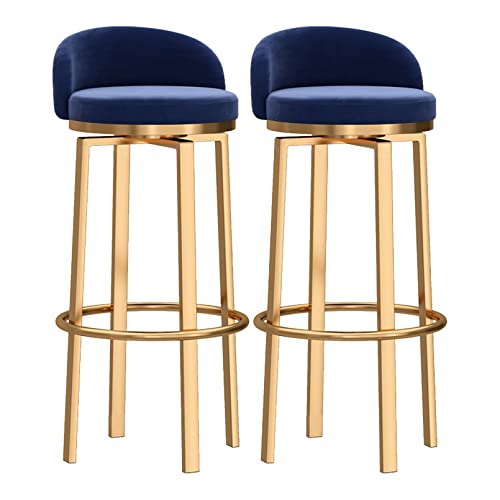 Luxuriöser Barhocker, drehbare Thekenhocker, 2er-Set – drehbare Barhocker, bequeme Barhocker aus Samt in Thekenhöhe für die Kücheninsel zu Hause – hohe Esszimmerstühle im Mid-Century-Stil, Blau Luxuriöser Barhocker, drehbare Thekenhocker, 2er-Set – drehbare Barhocker, bequeme Barhocker aus Samt in Thekenhöhe für die Kücheninsel zu Hause – hohe Esszimmerstühle im Mid-Century-Stil, Blau von KLZUOPT