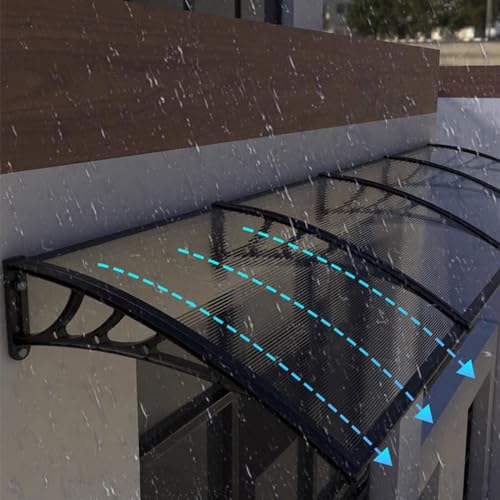 Robuste Fenster-Regenschutzabdeckung für den Außenbereich, Gartenüberdachung, Terrasse, Veranda, Markise, Fenster-Regendachabdeckung mit Polycarbonat-Dachplatten, modernes Design, UV-Regen-Schnee-Schu von KLZUOPT
