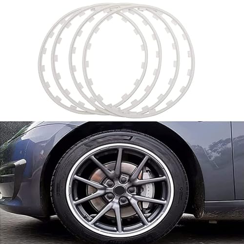 16/17/18/19/20 Zoll Schutzverkleidung für Autofelgen, Kratzfester Leichtmetallfelgenschutz Autofelgen Kanten Schutzring 4er-Set Radkantenring(Size:16 inch,Color:White) von KLZWCP