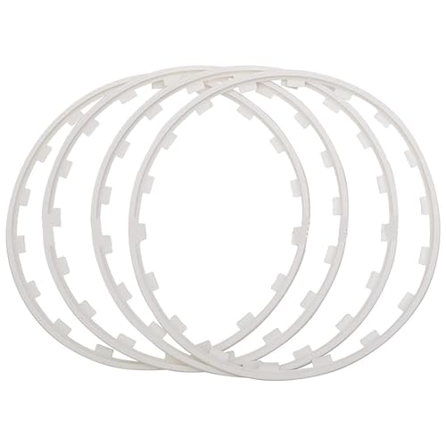 KLZWCP 16-20 Zoll Felgenschutz für Räder, 4er-Set Schutzverkleidung für Autofelgen Kratzfester Leichtmetallfelgenschutz Radkantenschutzring Auto Umrüstsatz(Size:16 inch,Color:White) von KLZWCP