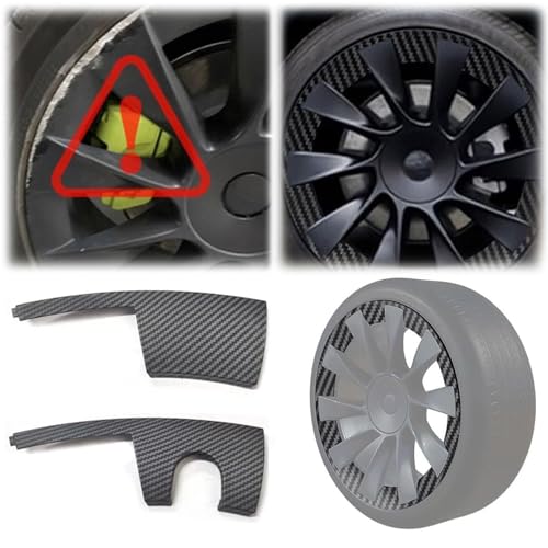 KLZWCP Felgenschutz 20 Zoll Auto Felgenschutz Für Model Y, 40PCS Abs Radschutzring Ersatz Nabenkappen Patch Aufkleber, Felgenschutz Set Radabdeckungen(Color:Carbon Pattern) von KLZWCP