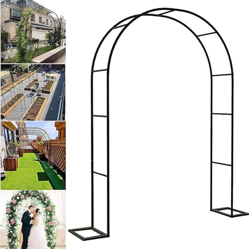 Robuste Rosenbogen Rankgitter, 140x230cm Rostfrei Metall Gartenbogen, Wetterfeste Rankenbogen, Hochzeit Dekorationen Bogen für Kletterpflanzen Braut Party Geburtstag Rasendekoration von KLZWCP