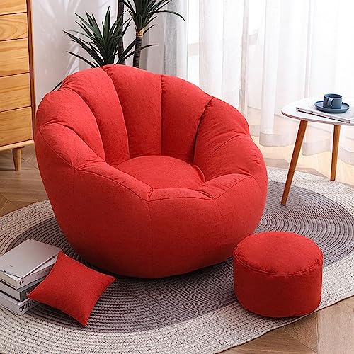 Bag Toy Storage, Bean Bag Seat Cushion, Soft, Sitzsackbezug ohne Füllung (Cover Only, Without Filling) Toy Storage Bag for Reading and Storing Toys 95 x 95 x 75cm,Rot von KLlketo