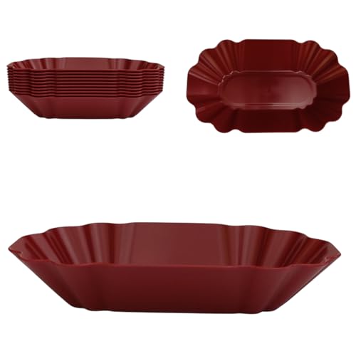 KM · GAMING 10 Stück Set Mehrweg Kunststoff PP Pommes & Currywurst Schale rubinrot (Made in Germany/bruchfest/Spülmaschinen und Mikrowellen geeignet/stapelbar) von KM · GAMING