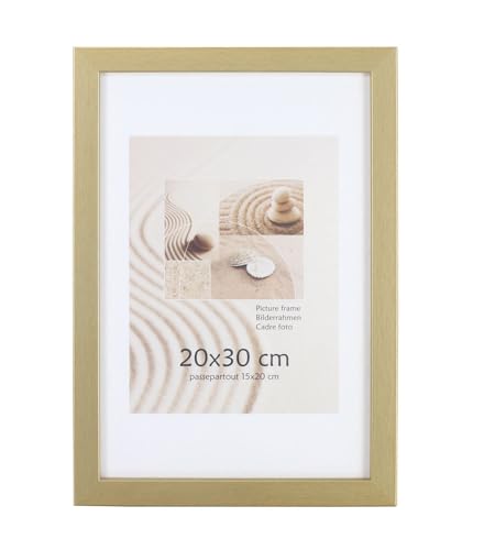 Holz Bilderrahmen Plexi Lifestyle Foto Rahmen Collage Wanddeko Poster HR25: Farbe: Gold | Format: 30x40 von KM Foto