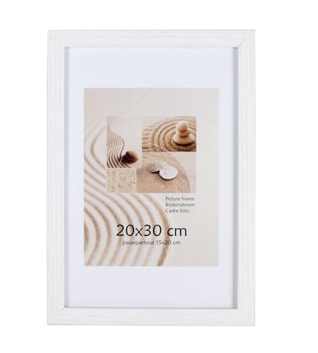 Holz Bilderrahmen Plexi Lifestyle Foto Rahmen Collage Wanddeko Poster HR25: Farbe: Weiß | Format: 21x29,7 von KM Foto