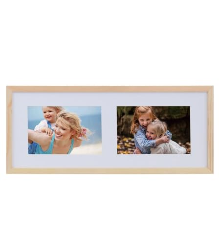 Collage Bilderrahmen Holz Fotos Massivholz Bilderrahmen mit Passepartout & bruchsicherem Kunststoffglas | Quer & Hochformat Wandrahmen S111: Farbe: Natur | Format: 2x 13x18 H Collage Bilderrahmen Holz Fotos Massivholz Bilderrahmen mit Passepartout & bruchsicherem Kunststoffglas | Quer & Hochformat Wandrahmen S111: Farbe: Natur | Format: 2x 13x18 H von KM FOTO