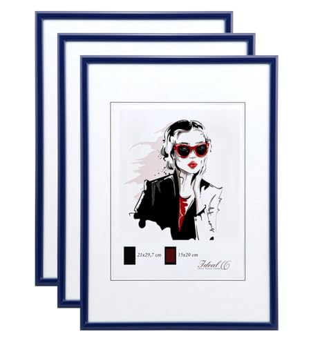 KM FOTO Set Moderner Glas Bilderrahmen NLS aus Kunststoff Perfekt für Fotos Poster und Wanddeko Collage: Farbe: 3er Pack Blau | Format: 20x30 KM FOTO Set Moderner Glas Bilderrahmen NLS aus Kunststoff Perfekt für Fotos Poster und Wanddeko Collage: Farbe: 3er Pack Blau | Format: 20x30 von KM FOTO