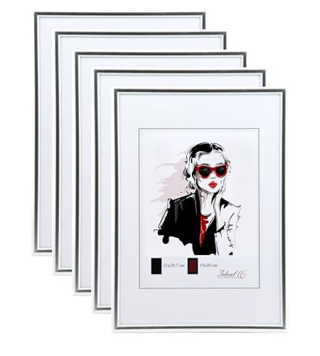 Set Moderner Glas Bilderrahmen NLS aus Kunststoff Perfekt für Fotos Poster und Wanddeko Collage: Farbe: 5er Pack Silber | Format: 30x30 Set Moderner Glas Bilderrahmen NLS aus Kunststoff Perfekt für Fotos Poster und Wanddeko Collage: Farbe: 5er Pack Silber | Format: 30x30 von KM FOTO