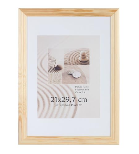 S216 Holz Bilderrahmen Acrylglas Lifestyle Foto Rahmen Collage Wanddeko Poster: Farbe: Natur | Format: 29,7x42 DIN A3 von KM FOTO