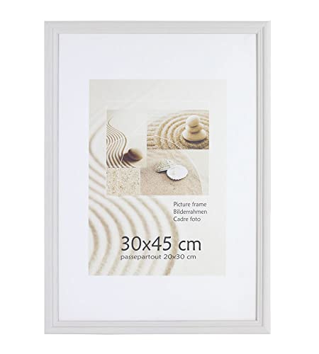 S216 Holz Bilderrahmen Acrylglas Lifestyle Foto Rahmen Collage Wanddeko Poster: Farbe: Weiß | Format: 30x45 von KM FOTO