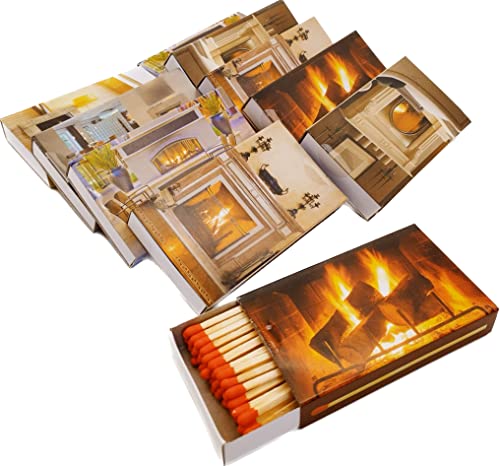 10 Schachteln à 50 Zündhölzer für Grill, Kamin und Kerzen Camino 10 cm (500 Streichhölzer), Motiv Kamin KM Match Art. 1525 von KM Firemaker