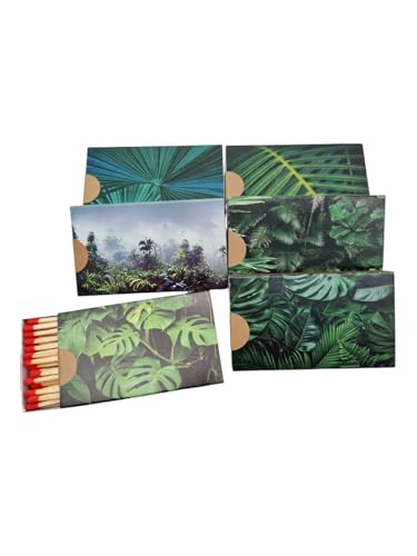 10 Schachteln à 50 XL Zündhölzer für Grill, Kamin und Kerzen Camino 10 cm (500 Streichhölzer), Motiv Tropical KM Match Art.1568 Sicherheitszündhölzer Langzündhölzer Streichholzschachteln (10) von KM Firemaker