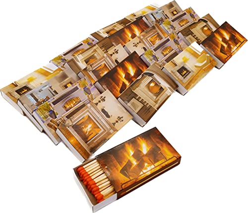 20 Schachteln à 50 Zündhölzer für Grill, Kamin und Kerzen Camino 10 cm (1000 Streichhölzer), Motiv Kamin KM Match Art. 1525 von KM Firemaker