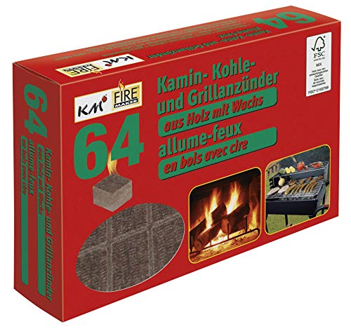 KM Firemaker 64 Grill- und Kaminanzünder aus Naturholz mit Wachs/Anzünder Art. 272 (12) von KM Firemaker