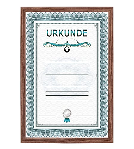 Dokument Bilderrahmen Holz Urkunde Foto Rahmen Poster: Farbe: Braun | Format: 21x29,7 A4 von KM Foto