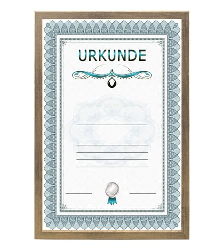Dokument Bilderrahmen Holz Urkunde Foto Rahmen Poster: Farbe: Gold | Format: 21x29,7 A4 Dokument Bilderrahmen Holz Urkunde Foto Rahmen Poster: Farbe: Gold | Format: 21x29,7 A4 von KM Foto