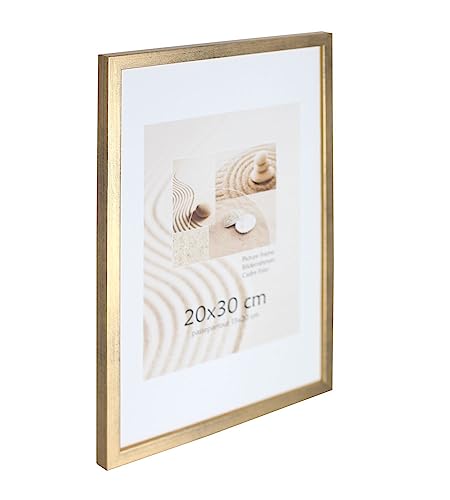 Holz Bilderrahmen Plexi Foto Rahmen Collage Wanddeko Poster S111: Farbe: Gold | Format: 30x40 von KM Foto