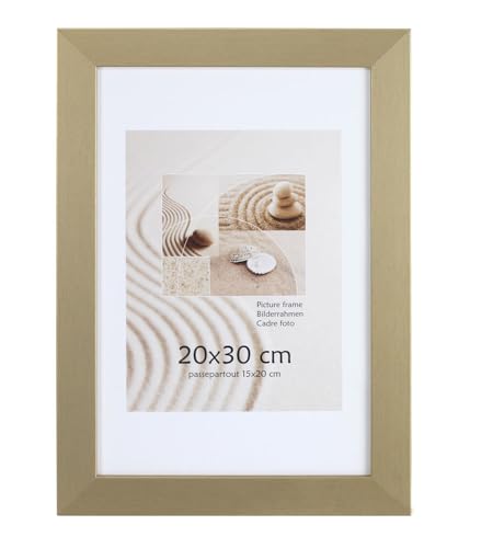 KM Foto Bilderrahmen Holz Plexi Acryl Rahmen quadratisch Collage Wanddeko Poster S215: Farbe: Gold | Format: 29,7x42 A3 von KM Foto