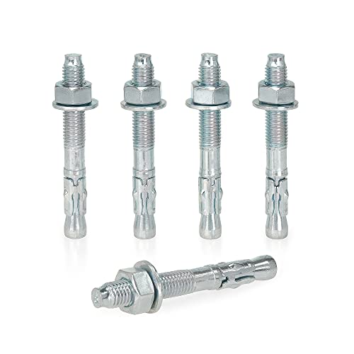 KM TRADE Bolzenanker - Schwerlastanker aus verzinktem Stahl mit ETA Zulassung, Option 7 - M12 x 100 mm, fixierbare Dicke: 5 mm - 100 Stück von KM TRADE