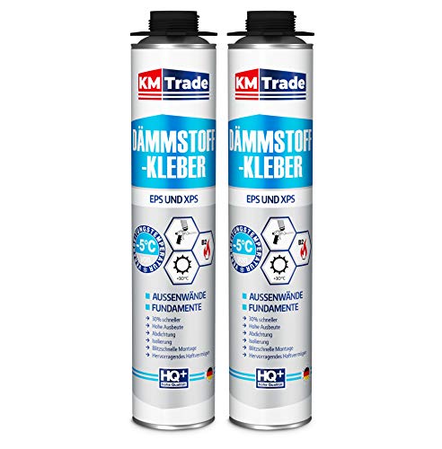 Dämmstoffkleber 2 Dosen 750ml Klebeschaum Perimeterkleber Kleber für Dämmung von KM Trade