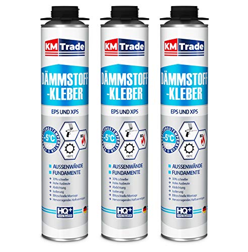 Dämmstoffkleber 3 Dosen 750ml Klebeschaum Perimeterkleber Kleber für Dämmung von KM TRADE