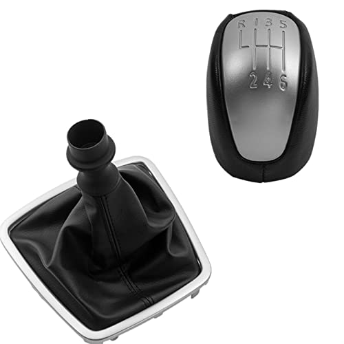 6-Gang Leder Schaltknauf Hebel Schaltmanschette Boot Case Kragen Für Renault Für Laguna III Für MK3 2008 2009 2010 2011 2012 2013 2014 2015 Auto Schaltknauf Schalthebelkopf von KMAGE