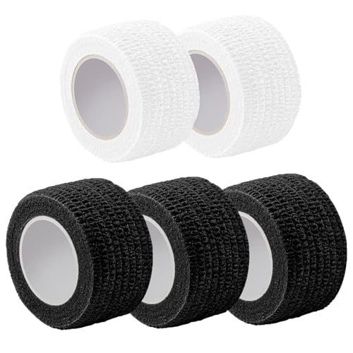 5 Rollen Verband Selbsthaftend 2.5cm*4.5m,Bandagen Selbstklebend,Selbstklebender Verband,Bandage Tape Selbstklebend Klebeverband Selbstklebend Elastische Binde,3pcs Schwarz+2pcs Weiß 5 Rollen Verband Selbsthaftend 2.5cm*4.5m,Bandagen Selbstklebend,Selbstklebender Verband,Bandage Tape Selbstklebend Klebeverband Selbstklebend Elastische Binde,3pcs Schwarz+2pcs Weiß von KMANGMAN