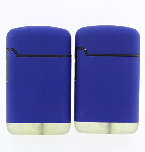 Feuerzeug Sturmfeuerzeug - Original Easy TORCH8® Jet Outdoor Gas-Sturmfeuerzeug mit gummierter Oberfläche. 2er Pack. (Blau) von KMC Austria Design