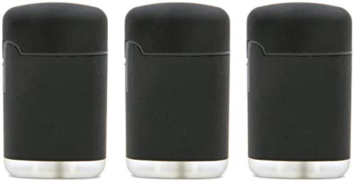 KMC Austria Design Feuerzeug Sturmfeuerzeug - Original Easy TORCH8® Jet Outdoor Gas-Sturmfeuerzeug schwarz mit gummierter Oberfläche. 3er Pack. von KMC Austria Design