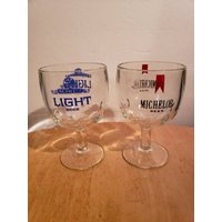 Paar Vintage Schlitz Light Und Michelob Biergläser von KMCollectablesStore