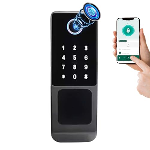 Smart Lock Elektronisches Türschloss - Türöffner mit Code, Türschloss Fingerabdruck, App, Karte & Schlüssel, Wasserdichtes Design, Automatische Sperre, Für Türen mit einer Stärke von 30-60 mm von KMD HOME