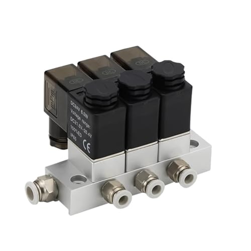 2v025 Multi-way Combination Manifold Pneumatic Solenoid valve 12V 24V 110V 220V 2way Normally Closed Air Magnetic Valve(Ac110v 6mm,4 Stations) von KMERATUZN