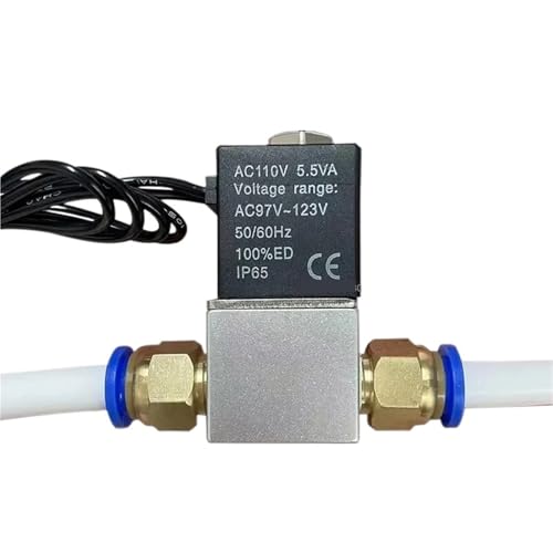 Compressor Valve 1/4" Normally Closed Pneumatic Aluminum Solenoid Valves DC 12V 24V 110V 220V Voltage 2 Way For Air Water Oil(24V 6mm) von KMERATUZN