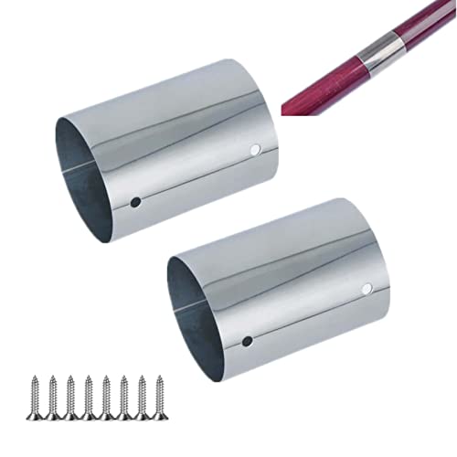 2 Stück Verbinder Gerade 60 mm, Edelstahl Handlaufverbinder, Verbindungsstück, Rohrverbinder Verbindungsmuffe für Geländer, Treppengeländer, Holzhandlauf von KMERCE