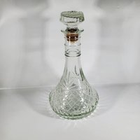 Vintage Diamond Point Glas Karaffe 1980 Mogen Davis Decor Barware von KMEclecticFinds